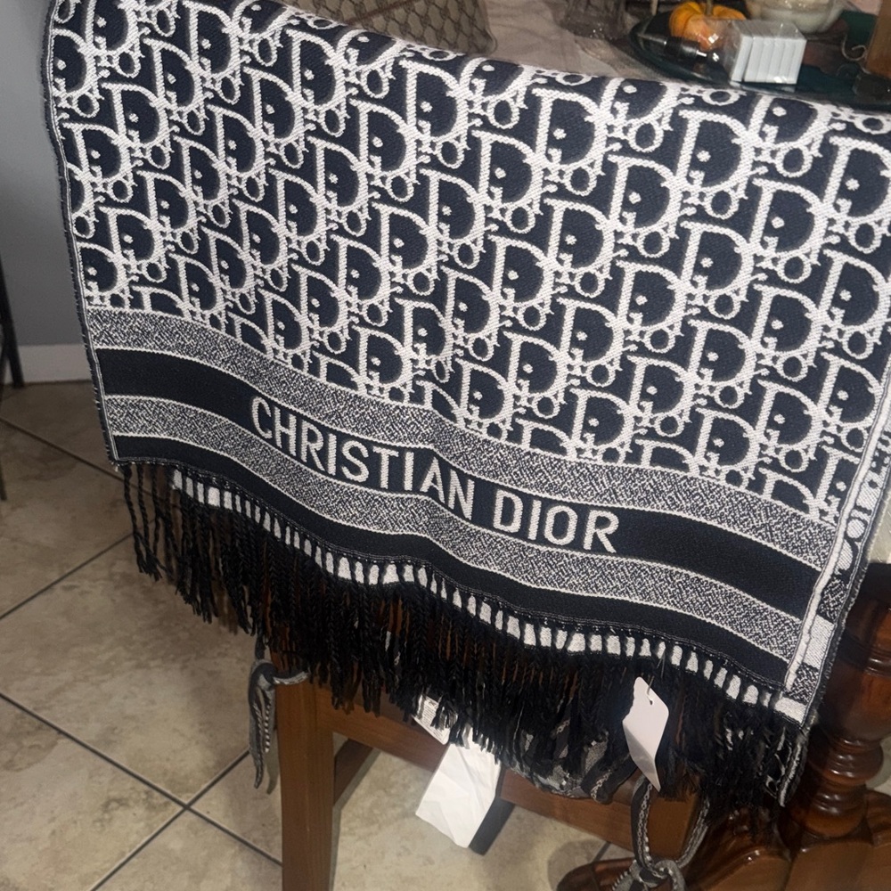 Dior Black and White trotter Scarf and box included GWP